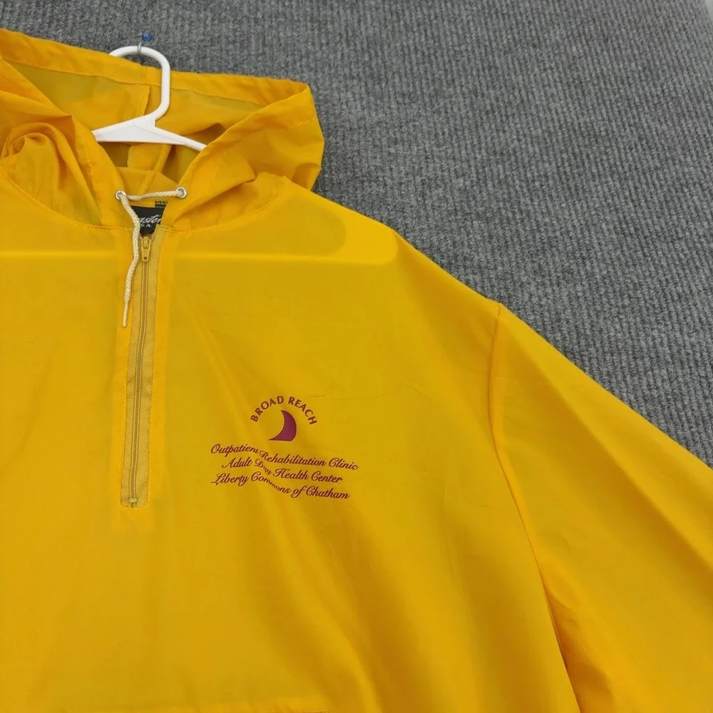Vintage Sportsmaster Windbreaker Mens XXL Yellow Nylon Anorak Quarter Zip Retro